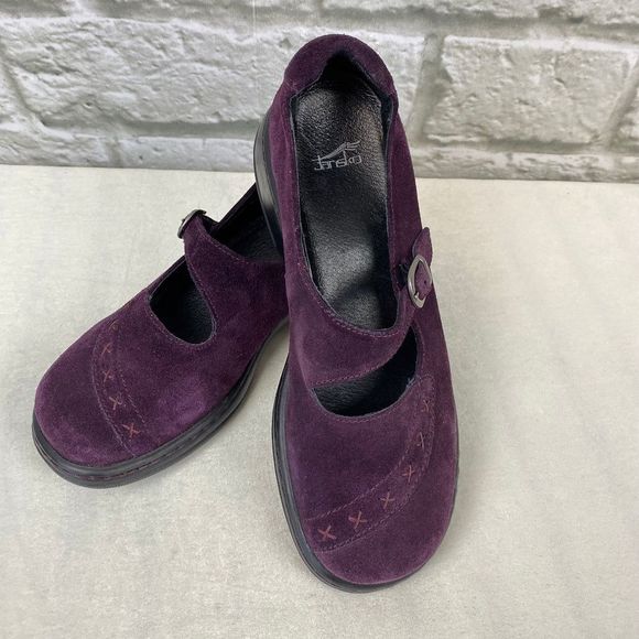 Dansko Shoes - Dansko Purple 'Fran' Mary Jane Clogs